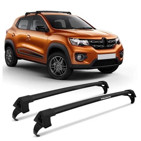 Rack De Teto Bagageiro Renault Kwid 2017 2018 2019 Preto Suporta 45KG