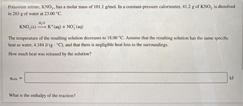 Solved Use The Heat Of Solution Interactive To Calculate The Chegg