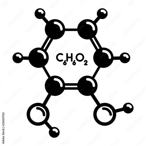 Catechol Molecule Icon Simple Illustration Of Catechol Molecule Vector