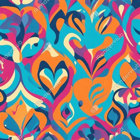 Colorful Modern Abstract Seamless Pattern Vibrant Artistry Stock