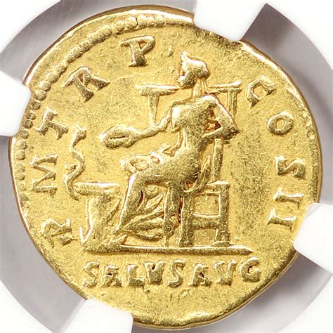 Ad 117 138 Roman Empire Hadrian Av Aureus Ngc Choice F Palos Verdes