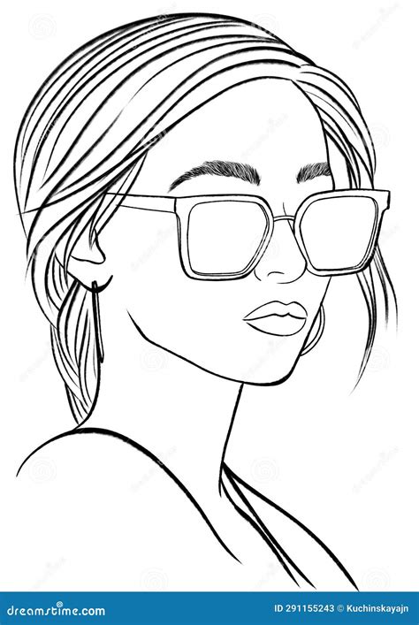 Chica De Moda Con Gafas De Sol Sobre Fondo Blanco Ilustraci N De