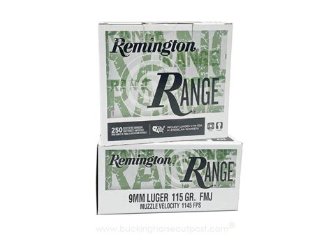 Remington Range 9mm Luger 115 Grain Full Metal Jacket 250rds Per Mega Pack Box R23965 Free