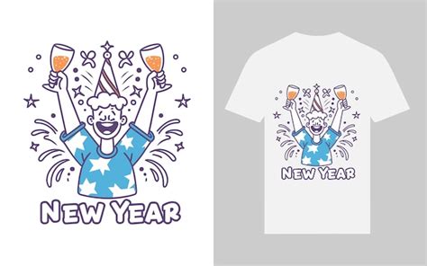 Premium Vector Happy New Year Tshirt Design