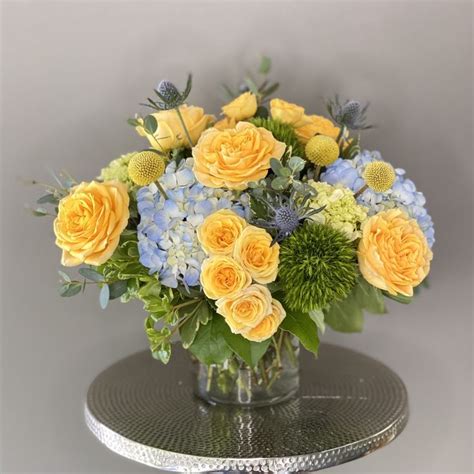 Cool And Sunny Premium Yellow Flower Arrangements Rose Floral