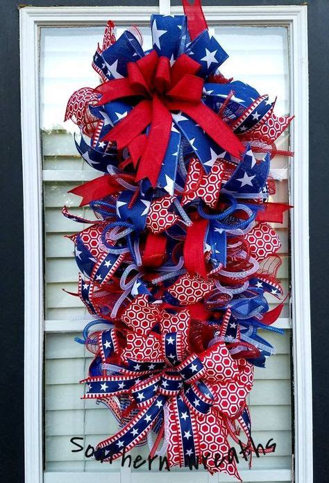 Patriotic Door Swag July Th Door Wreath Patriotic Decoration Large Red