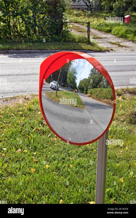 Outdoor Convex Safety Mirror Stock Photo Alamy