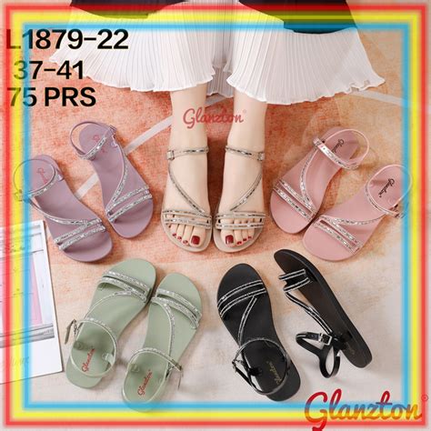 Jual L Sandal Selop Wanita Glanzton Sendal Slop Cewek Tali Kecil