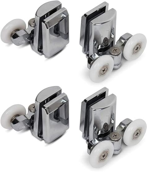 Yuanqian Stainless Steel 23mm Shower Door Twin Rollers Runners Set Of 4 Top And Bottom Amazon