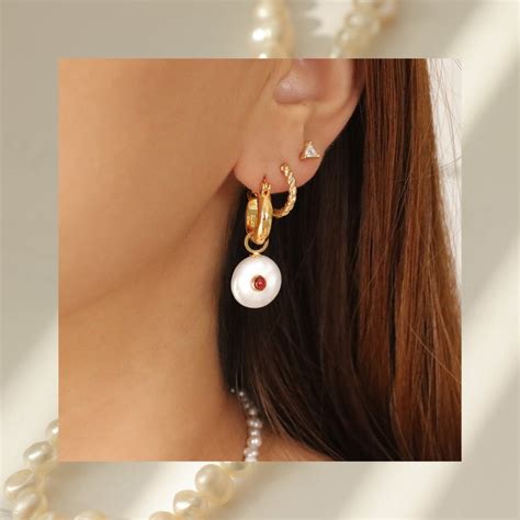 Fresh Water Pearl Hoop Earrings Venus Loves Jewellery