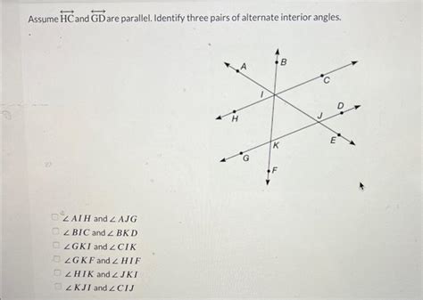 Solved Assume Hc And Gd Are Parallel Identify Three Pairs Chegg