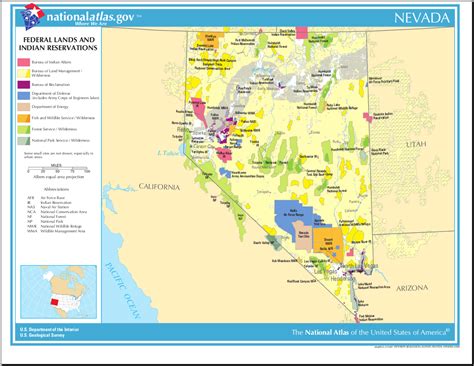 Map of Nevada (Map Federal Land and Indian Reservations) : Worldofmaps.net - online Maps and ...