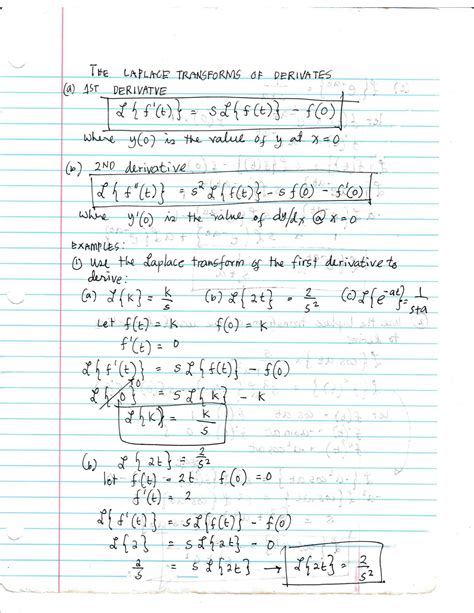 Solution Derivative Of Laplace Transform And Intro To Inverse Laplace