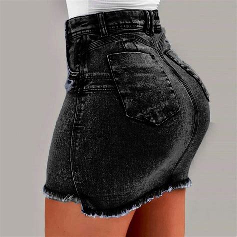 WOYAOFEI Damen Mode Sommer Short Jeans Denim Weibliche Taschen Waschen