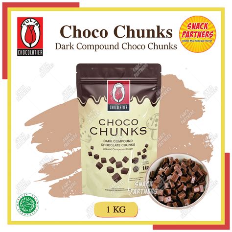 Jual Tulip Choco Chucks Kg Dark Compound Chocolate Chunk Coklat