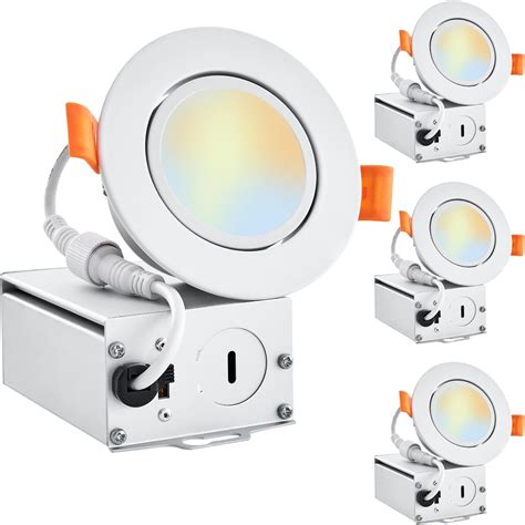 Jarlstar Pack Inch Gimbal Led Recessed Lighting With Junction Box