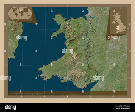 Wales Region Of United Kingdom Low Resolution Satellite Map