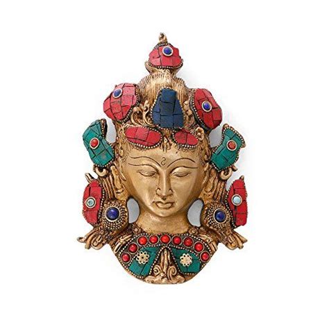 CraftVatika Brass Tara Buddha Wall Hanging Sculpture Tibetan Shakyamuni