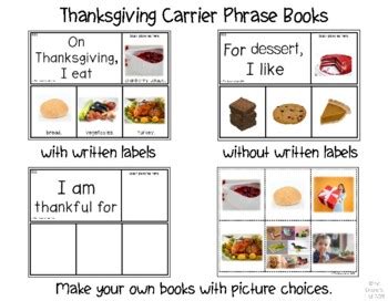 Ablls R Aligned Activities G Thanksgiving Carrier Phrases With Photos