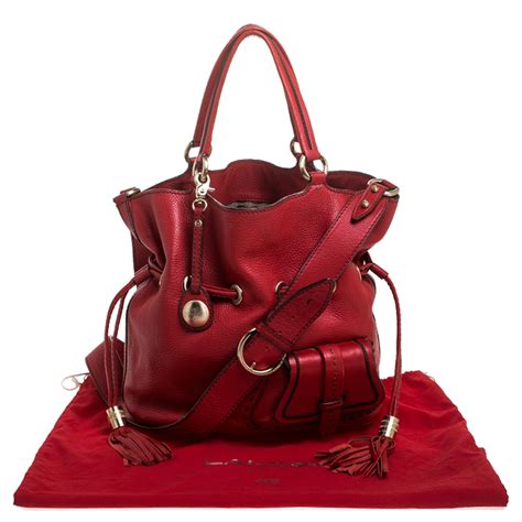 Lancel Red Leather Premiere Flirt Bucket Shoulder Bag Lancel Tlc