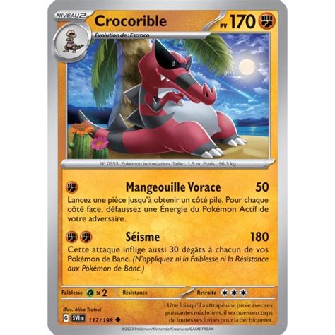 Crocorible 117 198 Carte Pokémon Peu commune Neuve FR