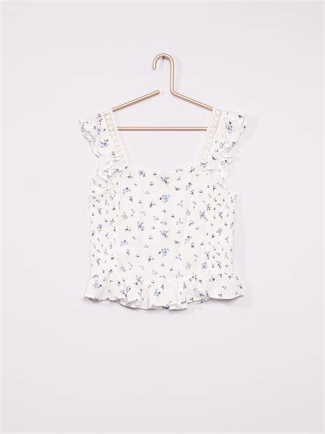 Crop Top De Flores AZUL Kiabi 10 00