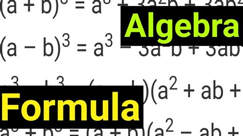 Algebra Formula Chart Class 7 8 9 10 Maths Algebraic Expression