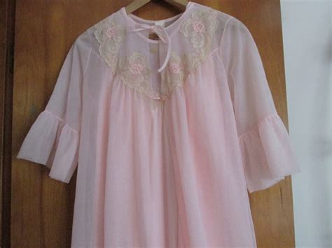 Vintage Deena Piece Pink Lingerie Peignoir Set Size Small Etsy