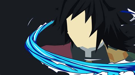 Demon Slayer Giyuu Tomioka With Black Hair With Black Background 4k Hd