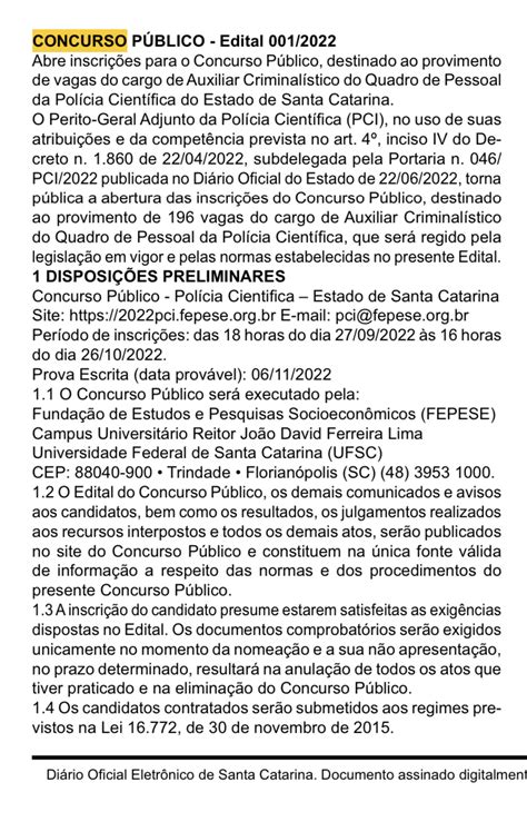 Concurso Polícia Científica Sc 196 Vagas Para Auxiliar Criminalístico