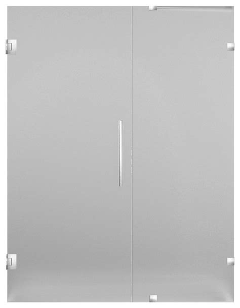 Nautis Frameless Hinged Shower Door Frosted Stainless Steel 60x72