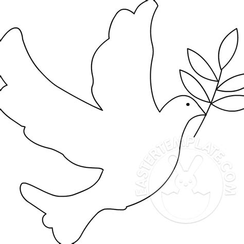 Dove With Olive Branch Template Easter Template