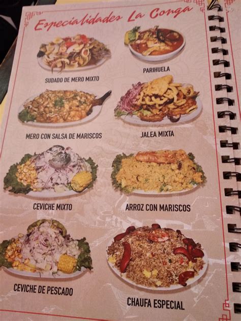 Carta Del Restaurante La Conga Buenos Aires