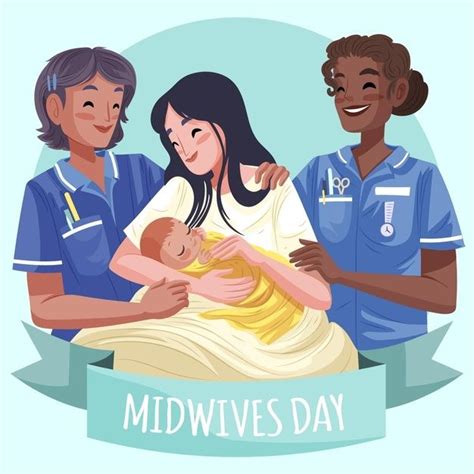 Ilustración detallada del día de las parteras Vector Gratis Midwife