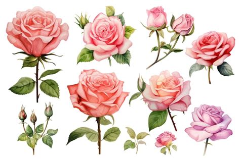 Premium Vector Hand Drawn Watercolor Illustration Of Rose Flower