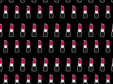 Vector Of Lipstick Seamless Pattern Black Background Vector