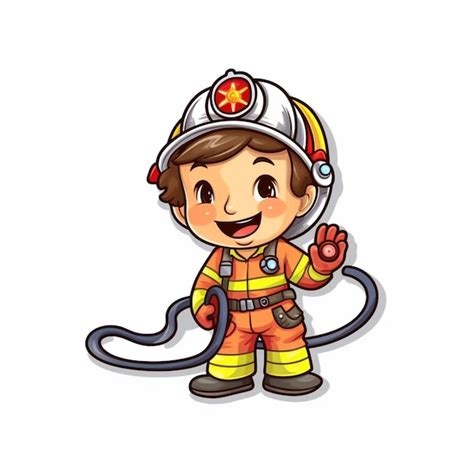 Premium Photo | A cartoon firefighter with a fire hose. - Clip Art Library