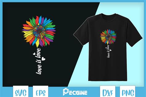 Lgbt Pride Rainbow Sunflower Svg Graphic By Pecgine · Creative Fabrica