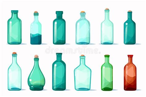 Glass Bottles Isolated Vector Style Illustration Stock Vector Illustration Of Vintage Food