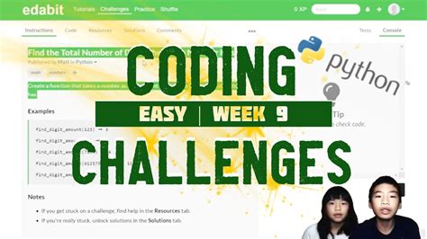 Learn To Code Python Coding Challenges In Easy Week 9 Youtube