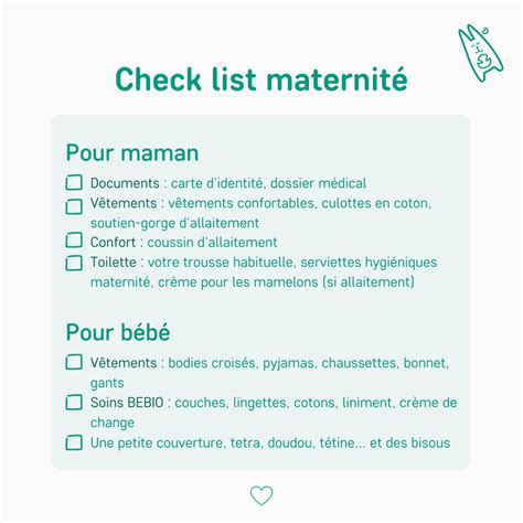 La checklist maternité indispensable pour la naissance de bébé BEBIO