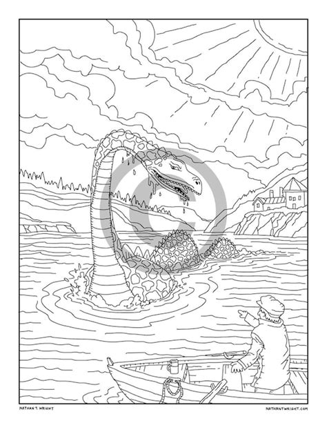 Articles Similaires Monstre Du Loch Ness Coloriage Page Page De