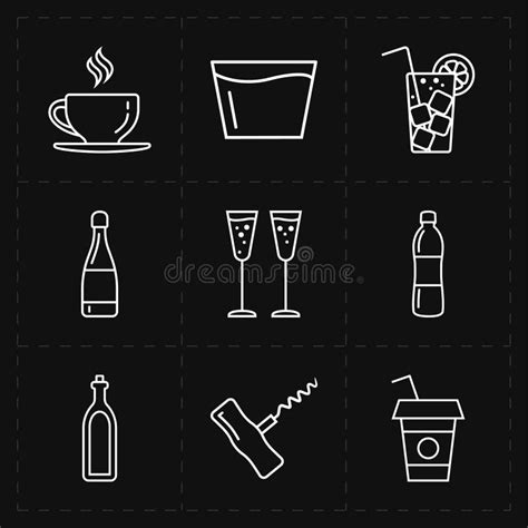 Nine Modern Flat Bar Icons Stock Vector Illustration Of Menu 93506790