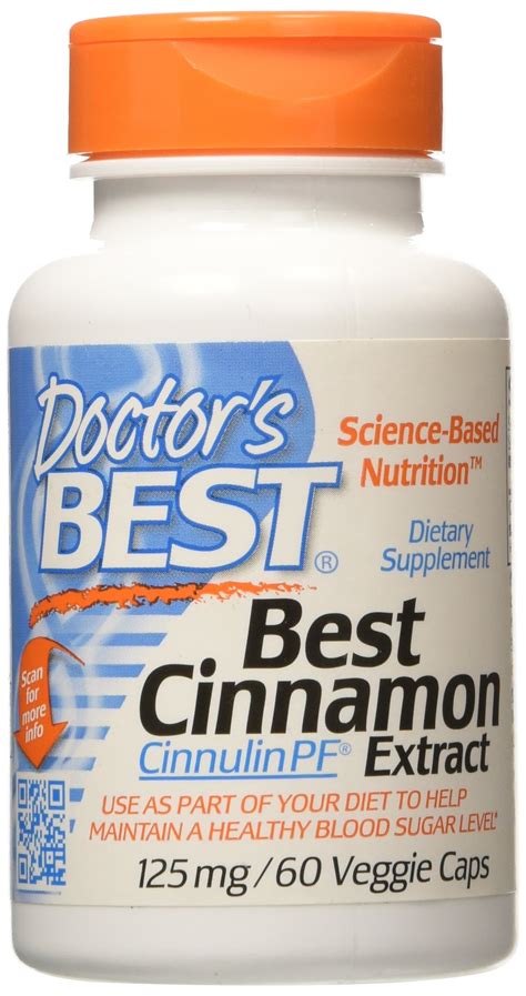 Doctor S Best Cinnamon Extract 125 Mg Cinnulin PF 60 Veggie Caps For