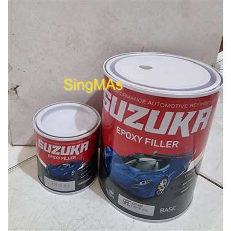 Jual SUZUKA EPOXY FILLER 1L 1Ltr 1 Liter Set Cat Dasar Meni Besi ABU