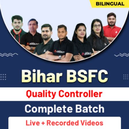 Bihar Bsfc Quality Controller Hinglish Online Live Recorded