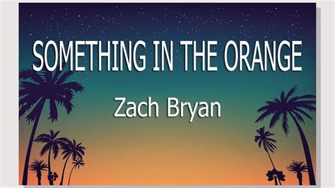 Zach Bryan Something In The Orange Lyrics Youtube