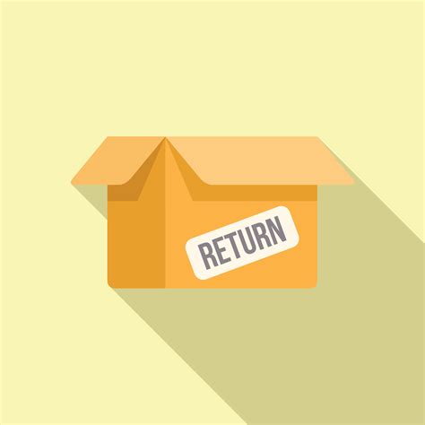 Regreso Bienes Caja Icono Plano Vector Paquete O Empaquetar Servicio