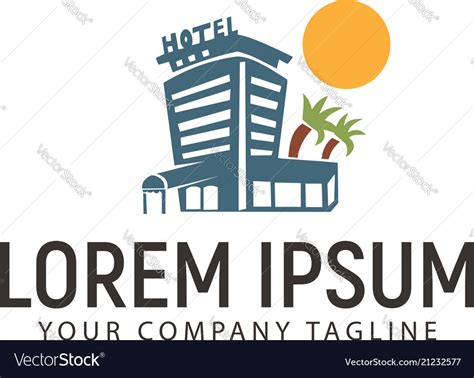 Travel Hotel Logo Design Concept Template Vector Image