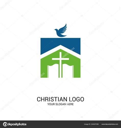 Christian Church Logo Bible Symbols Church Lord Savior Jesus Christ — Stock Vector © Biblebox